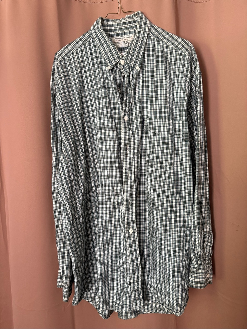 Vintage 90s Abercrombie & Fitch Plaid Button Down | The Big Shirt | Size XL
